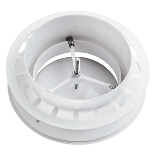 Anemostat uniwersalny z kołnierzem fi 150 biały