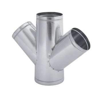 Czwórnik wentylacyjny redukcyjny 45° fi 160-3x125 ocynkowany