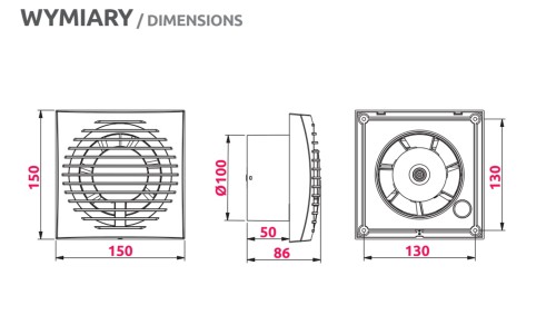 Wentylator łazienkowy Awenta Focus 100 Standard