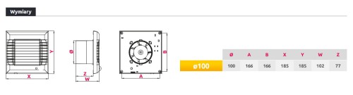 Wentylator łazienkowy Awenta A-Matic 100 Czujnik ruchu