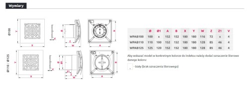 Wentylator łazienkowy Awenta Pulsar WPAB 110 Standard