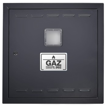 Drzwiczki gazowe 90x90 antracyt z okienkiem