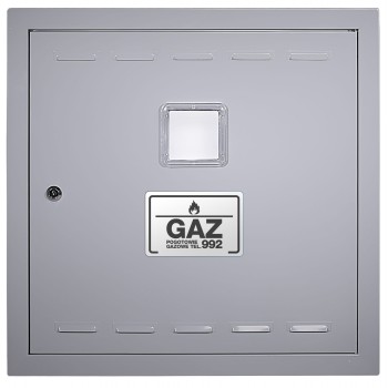 Drzwiczki gazowe 100x100 szare z okienkiem