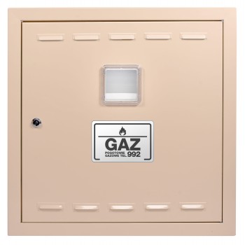 Drzwiczki gazowe 100x100 beżowe z okienkiem