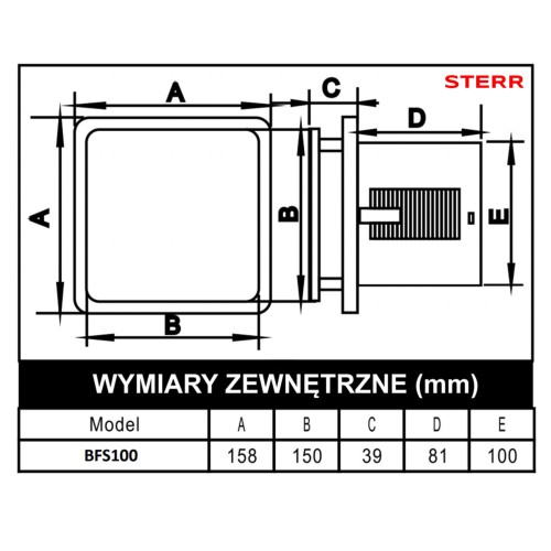 Wentylator łazienkowy Sterr BFS 100T-MB Czarny mat Higrostat