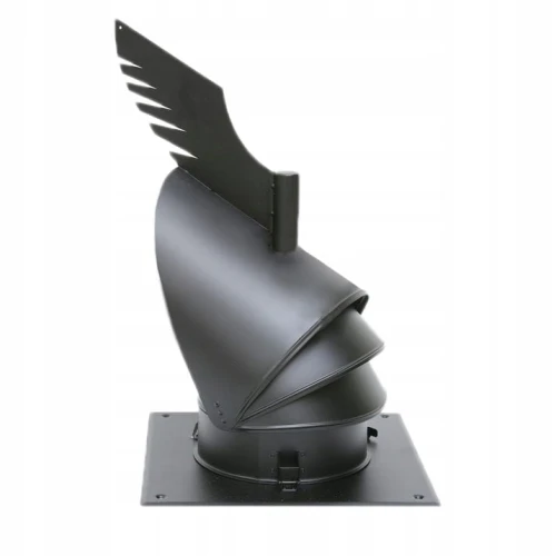 Nasada kominowa Rotowent Dragon fi 150 z podstawą kwasoodporny, czarna RAL 9005