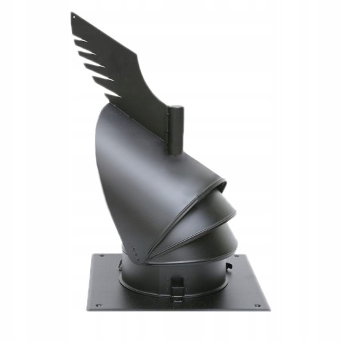 Nasada kominowa Rotowent Dragon fi 200 z podstawą kwasoodporny, czarna RAL 9005