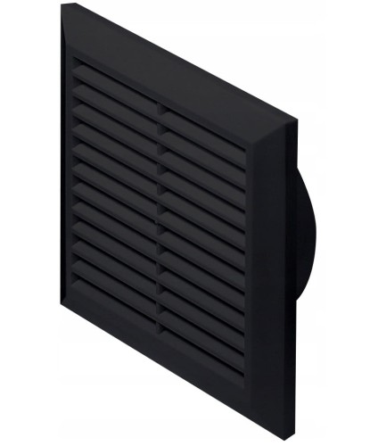 Kratka wentylacyjna 17x17 fi 125 czarna skośna Classic