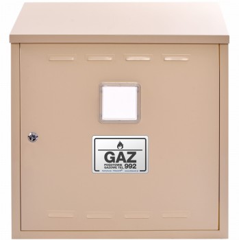 Szafka gazowa 100x100x25 beżowa, bez pleców, z okienkiem