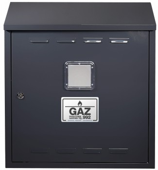 Szafka gazowa 100x100x25 antracyt bez pleców z dnem z okienkiem
