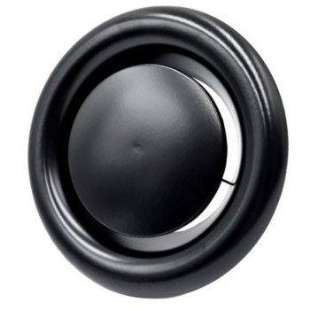 Anemostat wywiewny z ramką fi 100 czarny AMV