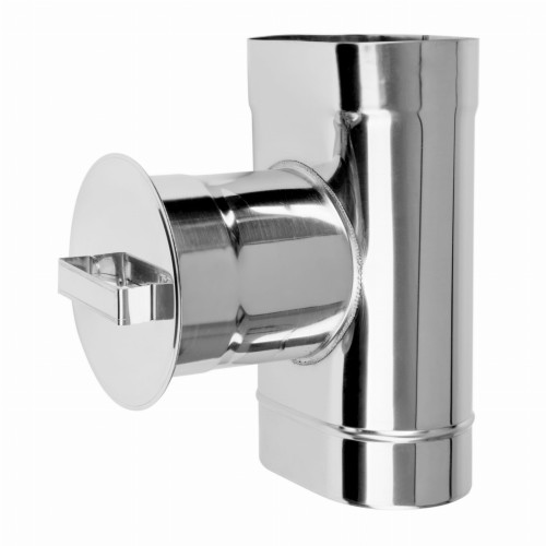 Wyczystka kominowa owalna z zaślepką 120/200 kwasoodporna