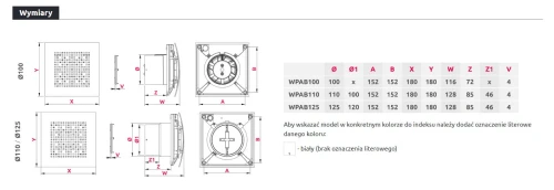 Wentylator łazienkowy Awenta Pulsar WPAB 110 EC Standard
