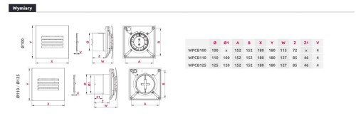 Wentylator łazienkowy Awenta Pulsar WPDB 110 Standard