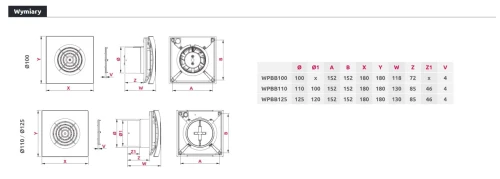 Wentylator łazienkowy Awenta Pulsar WPBB 125 Timer Higrostat