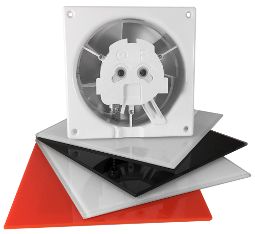 Wentylator łazienkowy airRoxy dRim fi 100 Standard Szklany Czerwony połysk