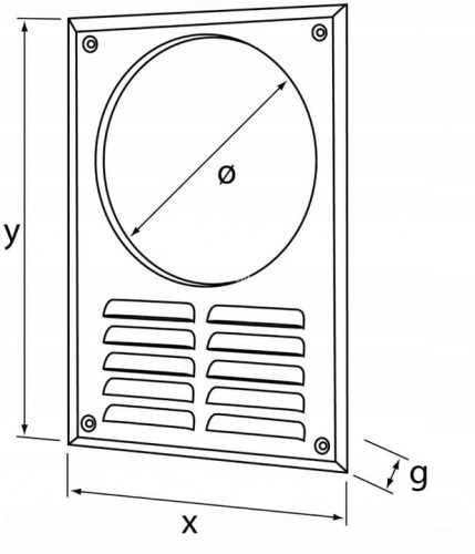 Kratka wentylacyjna pod okap fi 100 brąz