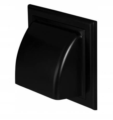 Kratka wentylacyjna z zaworem zwrotnym fi 100 czarny