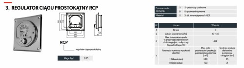 Regulator ciągu kominowego 14x14 Darco RCP
