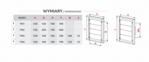 Kratka wentylacyjna grawitacyjna Exclusive TN3cz fi 100 czarna