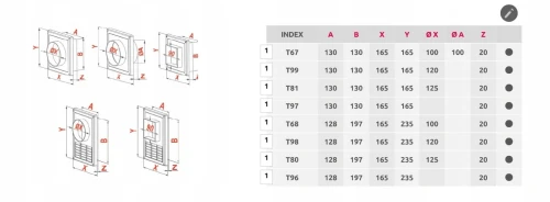Kratka wentylacyjna TRU8 25x25 biała skośna