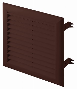 Kratka wentylacyjna Express T101br 14x14 brązowa skośna z siatką