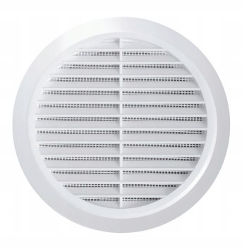 Kratka wentylacyjna Classic T77 fi 110 biała skośna z siatką