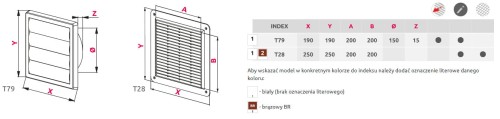 Kratka wentylacyjna grawitacyjna Special T79 fi 150 biała