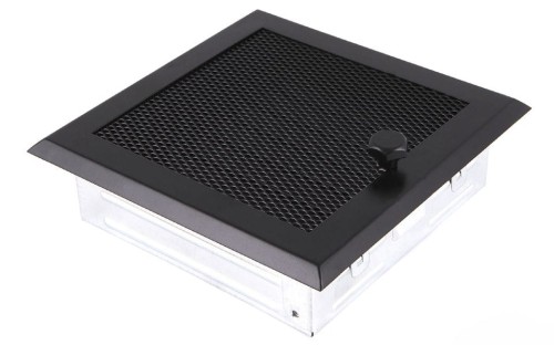 Kratka kominkowa Standard 16x16 z żaluzją czarny mat