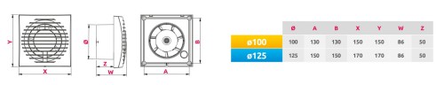 Wentylator łazienkowy Awenta Focus 125 Timer