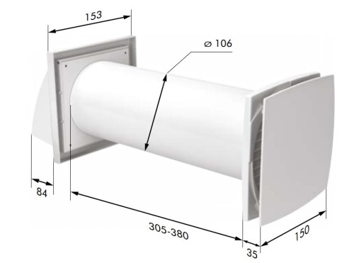 Rekuperator ścienny kompaktowy Ventika Solo+ 100