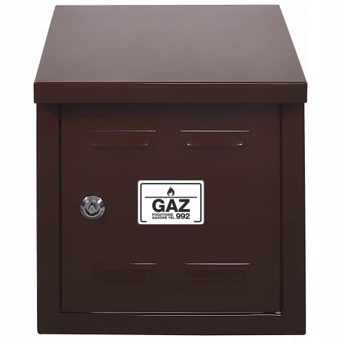 Szafka na zawór gazowy 25x30x20 brązowa, bez pleców