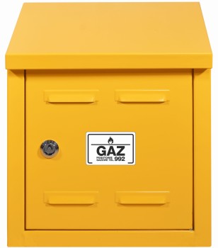 Szafka na zawór gazowy 25x30x15 żółta, bez pleców