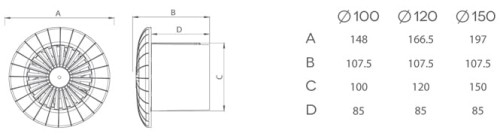Wentylator łazienkowy airRoxy aRid 100 Timer Higrostat