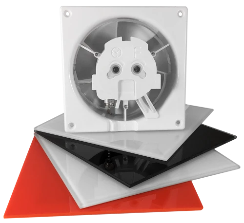 Wentylator łazienkowy airRoxy dRim fi 100 Higrostat Szklany Czerwony połysk