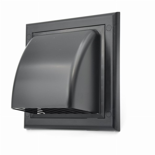 Kratka wentylacyjna z zaworem zwrotnym fi 150 czarny