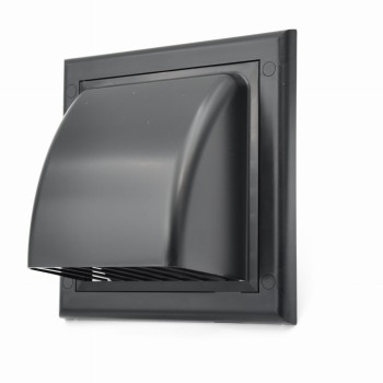 Kratka wentylacyjna z zaworem zwrotnym fi 125 czarny