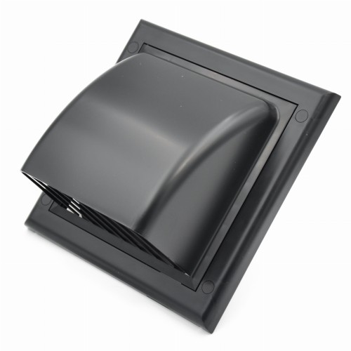 Kratka wentylacyjna z zaworem zwrotnym fi 100 czarny