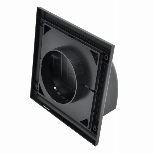 Kratka wentylacyjna z zaworem zwrotnym fi 100 czarny