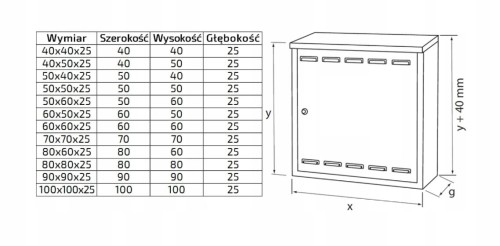 Szafka gazowa 50x40x25 biała bez pleców z dnem