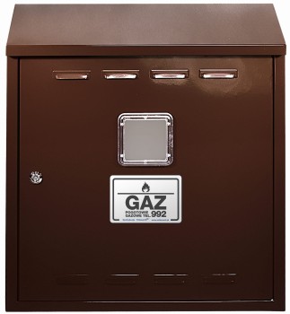 Szafka gazowa 100x100x25 brązowa, bez pleców, z okienkiem