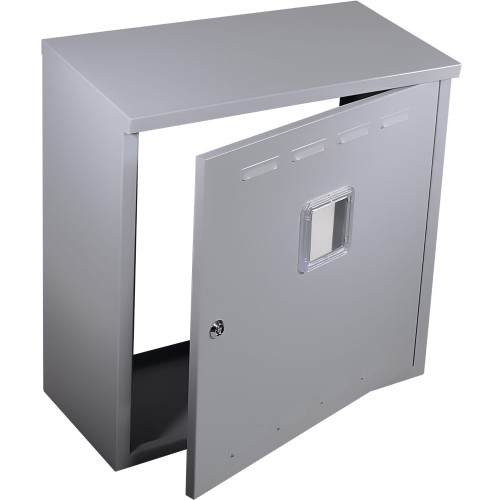 Szafka gazowa 40x40x25 szara bez pleców z dnem z okienkiem