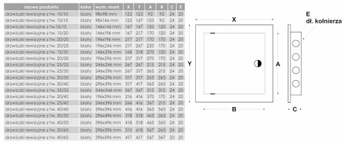 Drzwiczki rewizyjne plastikowe 30x30 białe AirVent
