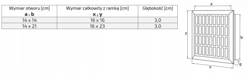 Kratka wentylacyjna 14x21 biała prosta EWS