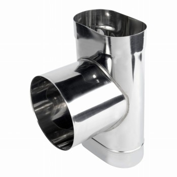 Trójnik kominowy owalny 90° 100/220 żaroodporny