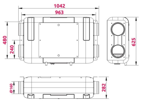 Centrale wentylacyjne Awenta Pro Aquila P 305 wersja lewa VARP305L