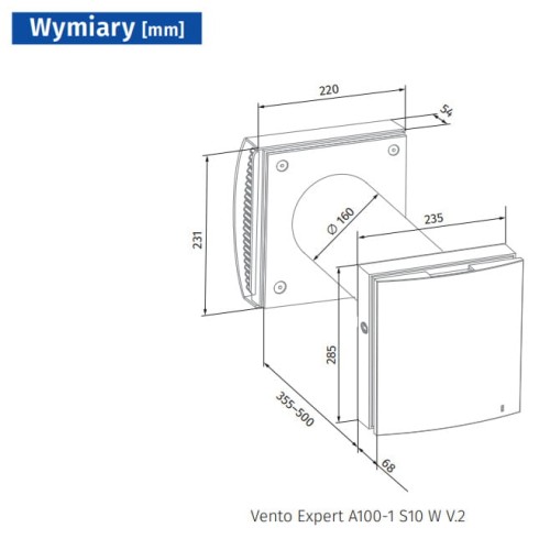 Rekuperator ścienny Blauberg Vento Expert A100-1 S10 W V.2 WiFi