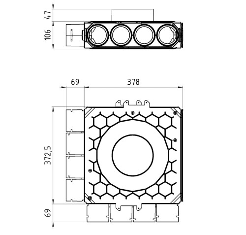 Skrzynka rozdziela modułowa fi 160 8x75 Max-Vent ROZ/8x75/160