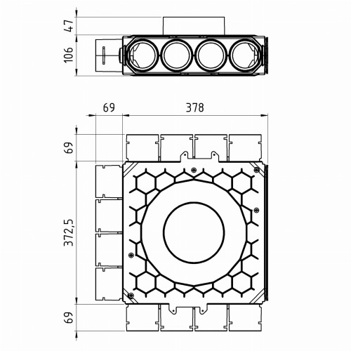Skrzynka rozdzielacza modułowa fi 200 12x75 Max-Vent ROZ/12x75/200
