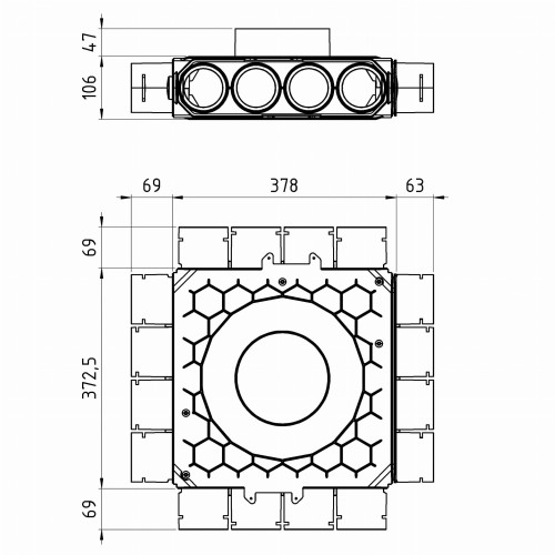 Skrzynka rozdzielacza modułowa fi 160 16x75 Max-Vent ROZ/16x75/160